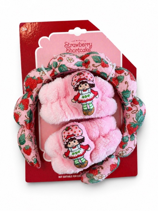Strawberry Shortcake Accessories - Strawberry Shortcake Pink Plush Headband & Scrunchie Set